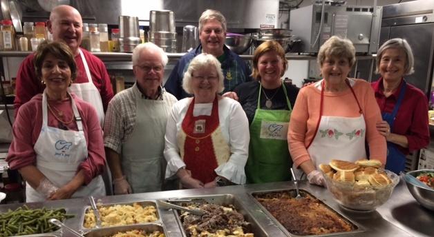 Dennis Union members serving at Faith Family Kitchen